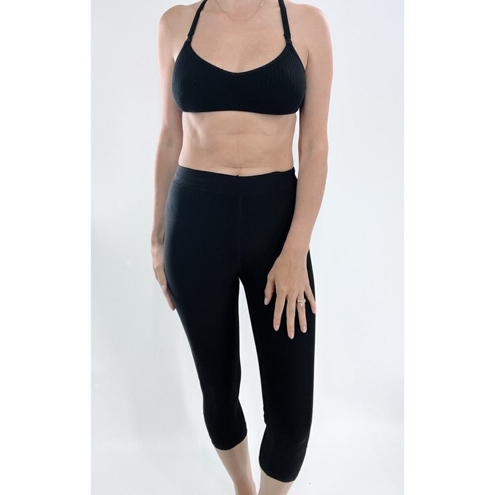 Xersion Black Cropped Form Fitting Activewear Leggings Petite Small